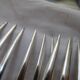 12 silver plated table forks by Boulenger, Art Nouveau Chardons