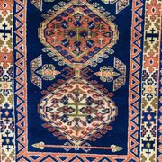 Vintage Kamseh Rug 190x137 cm, medium, Tribal oriental Carpet truly Shabby Chic