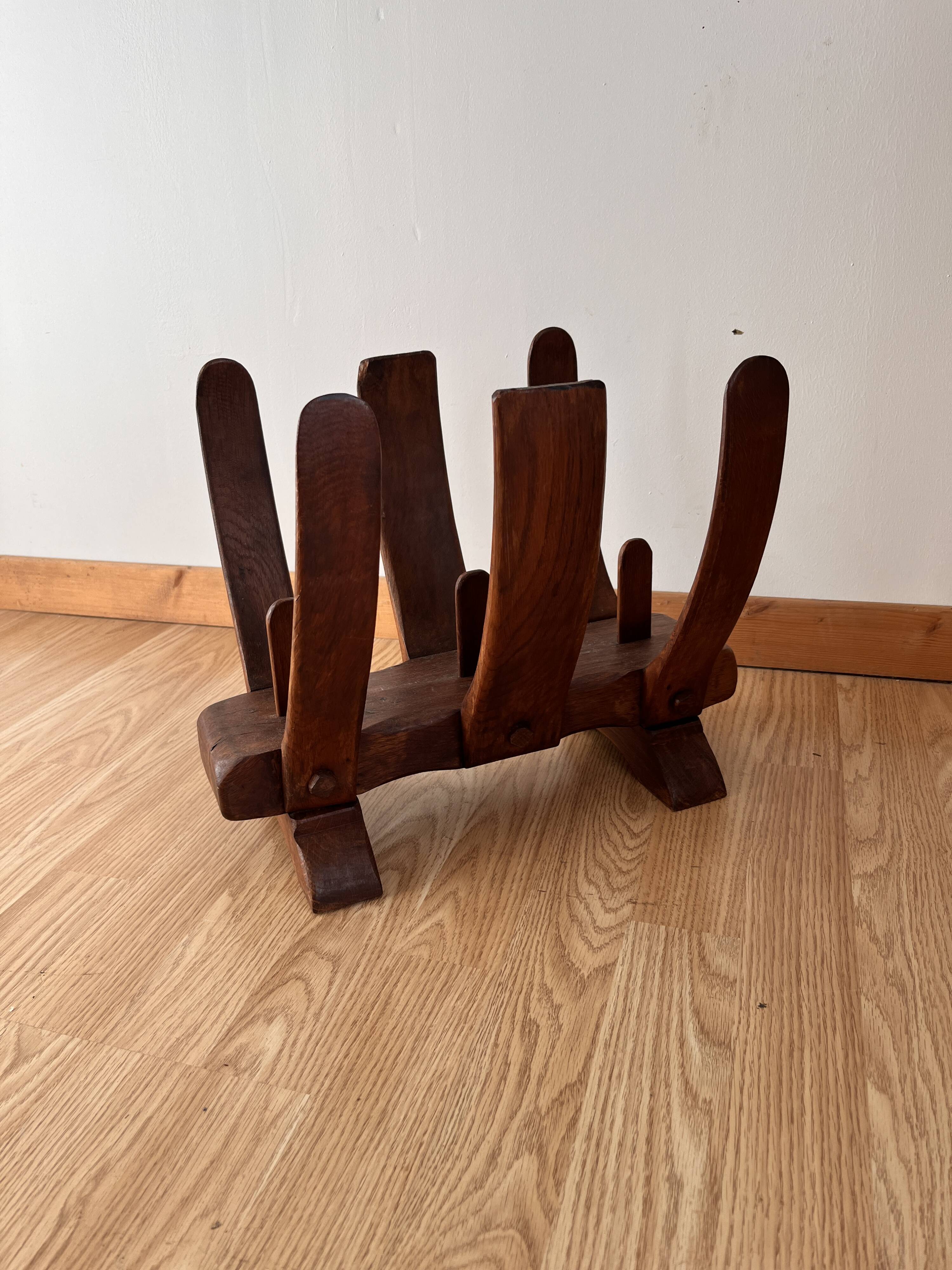 Brutalist magazine rack by Guillerme and Chambron
