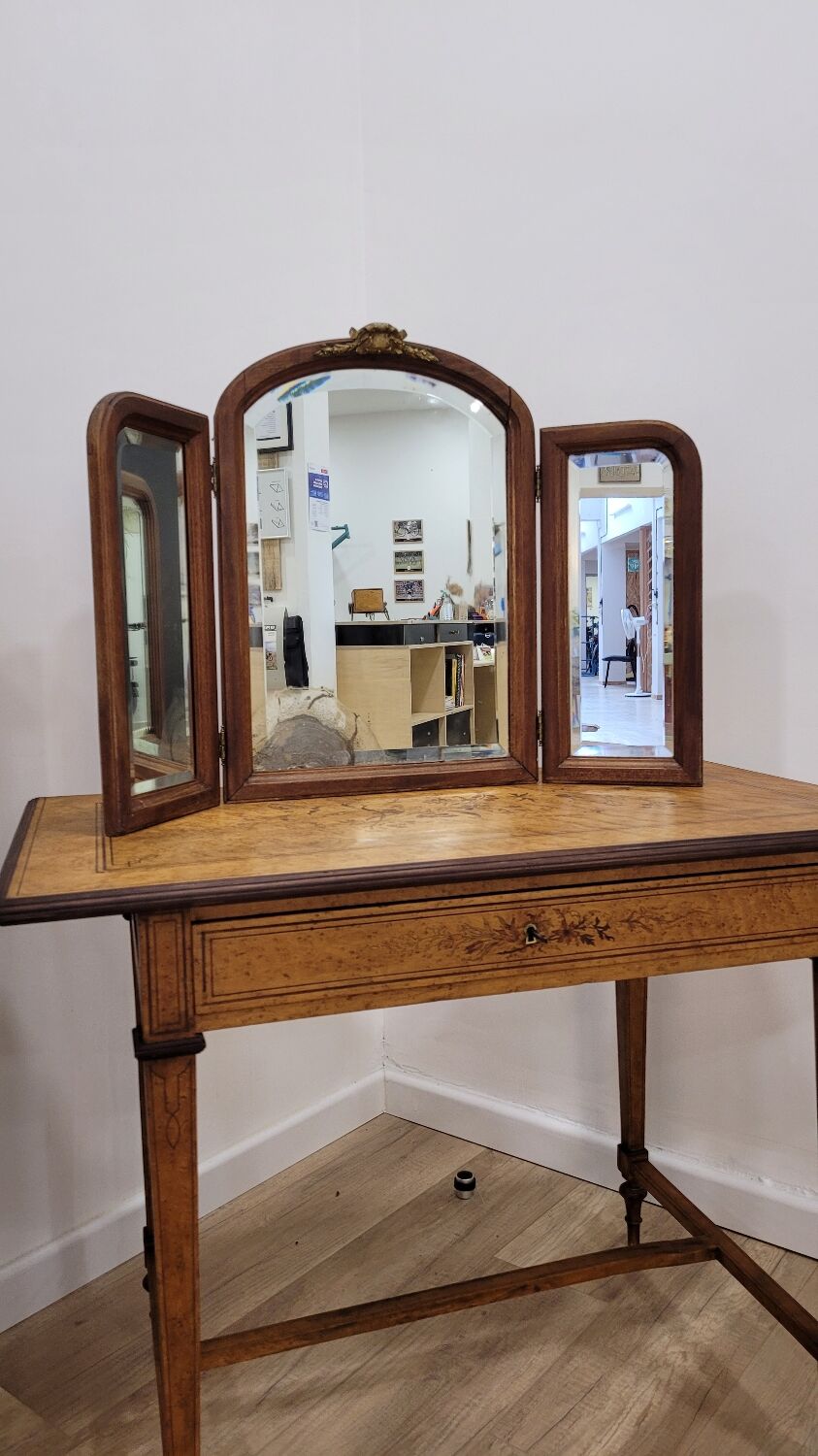 Antique triptych mirror
