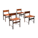 Zalszupin Jacaranda Dining Room Chairs with Saddle 1950 Cognac Leather Seats