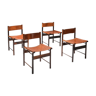 Zalszupin Jacaranda Dining Room Chairs with Saddle 1950 Cognac Leather Seats
