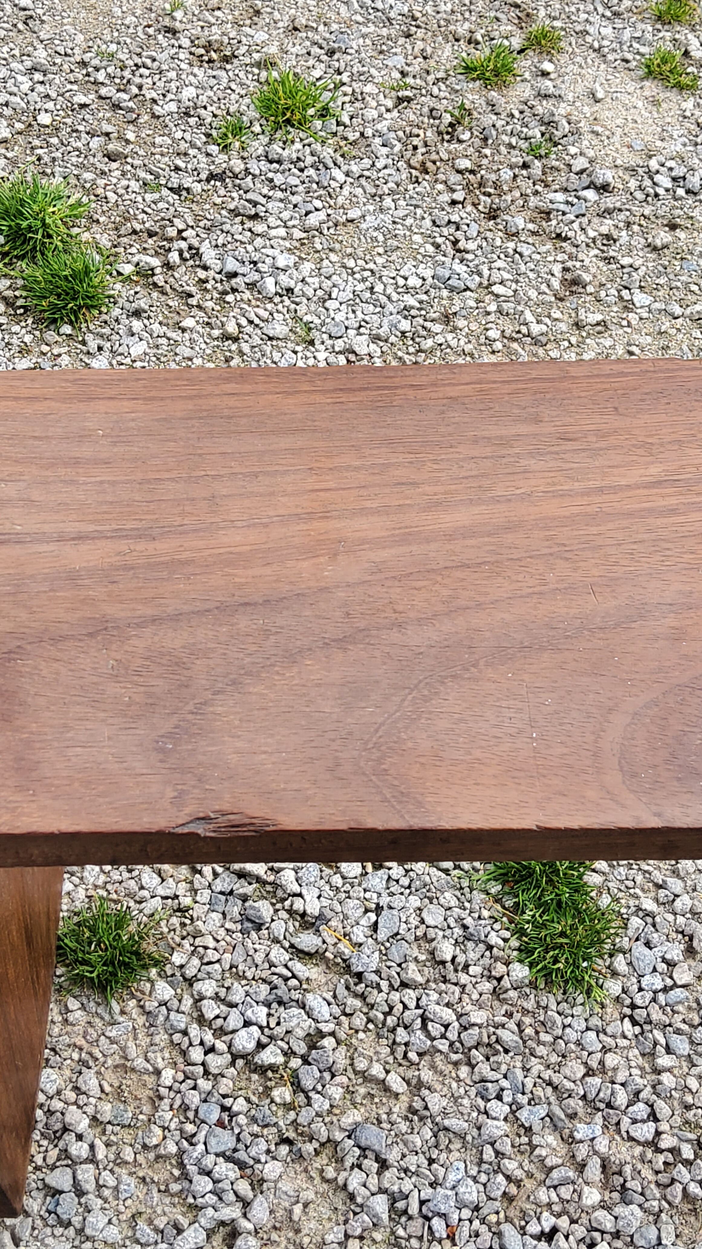 Brutalist bench of the 30s in solid mahogany