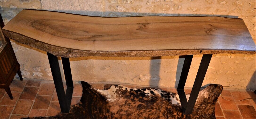 Solid walnut console