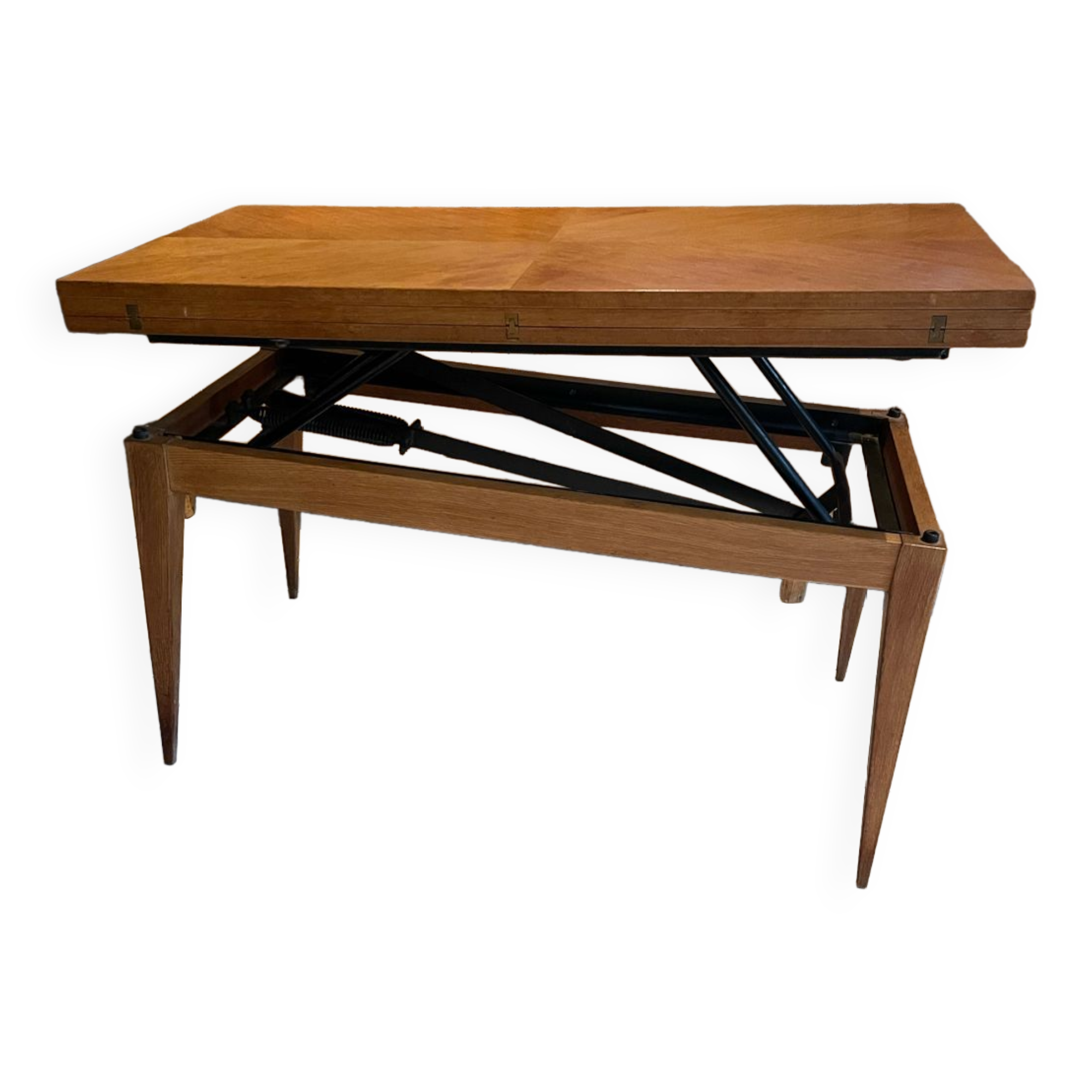 Table basse à système Révélation vintage Design Albert Ducrot année 50/60