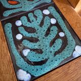 Rare oak and ceramic floor lamp – Guillerme et Chambron, 1950s