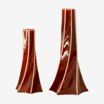 Set of 2 candlesticks design ceramic Spin Chinese porcelain of Jingdezhen