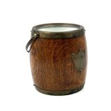 Mid-century brown oak ice bucket, Italy 1950s