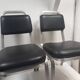 Paire de chaise design vintage 1960 aluminium skaï noir