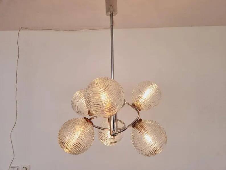 Large Midcentury Galaxy Sputnik Chandelier, Germany, 1970s