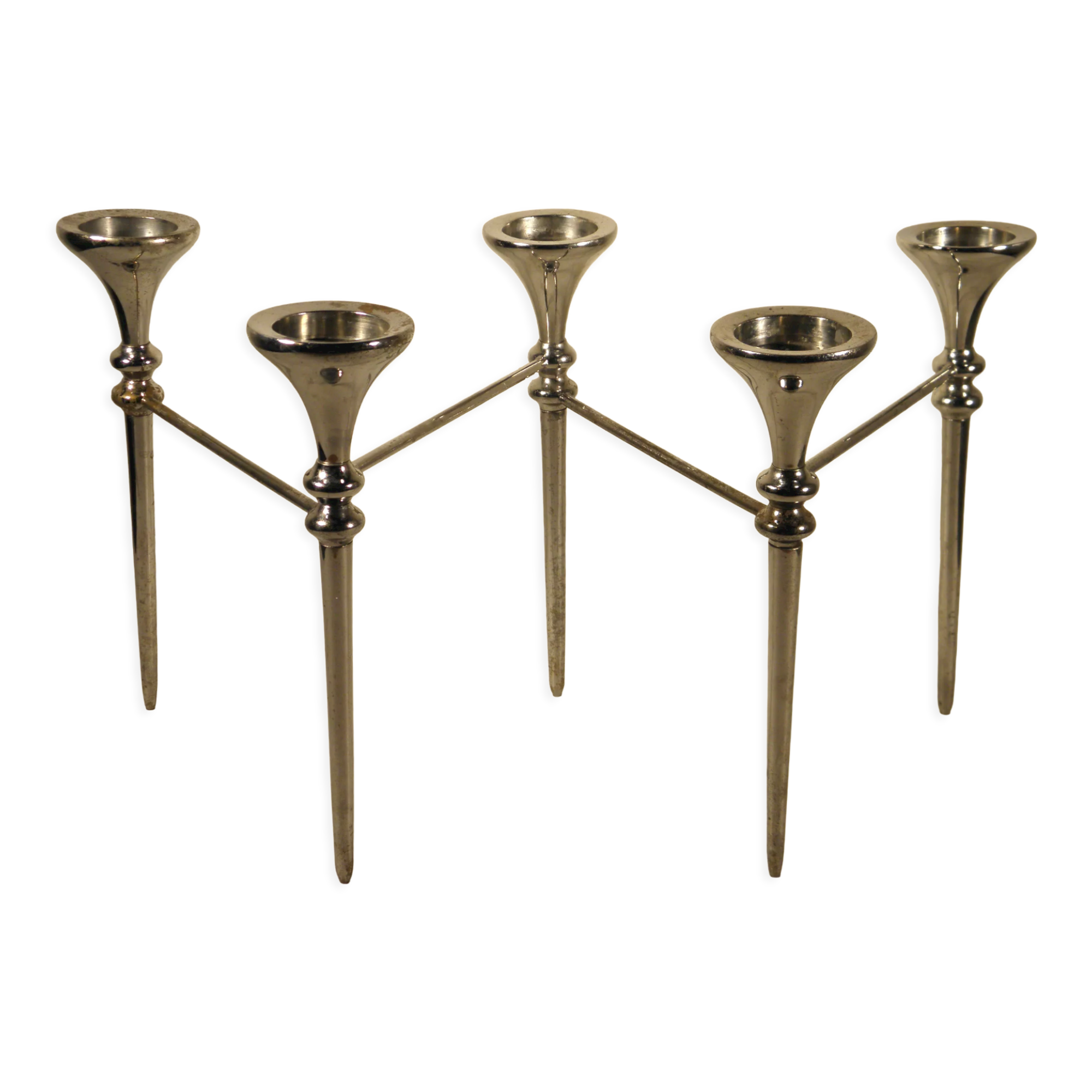 Design chandelier in silver metal