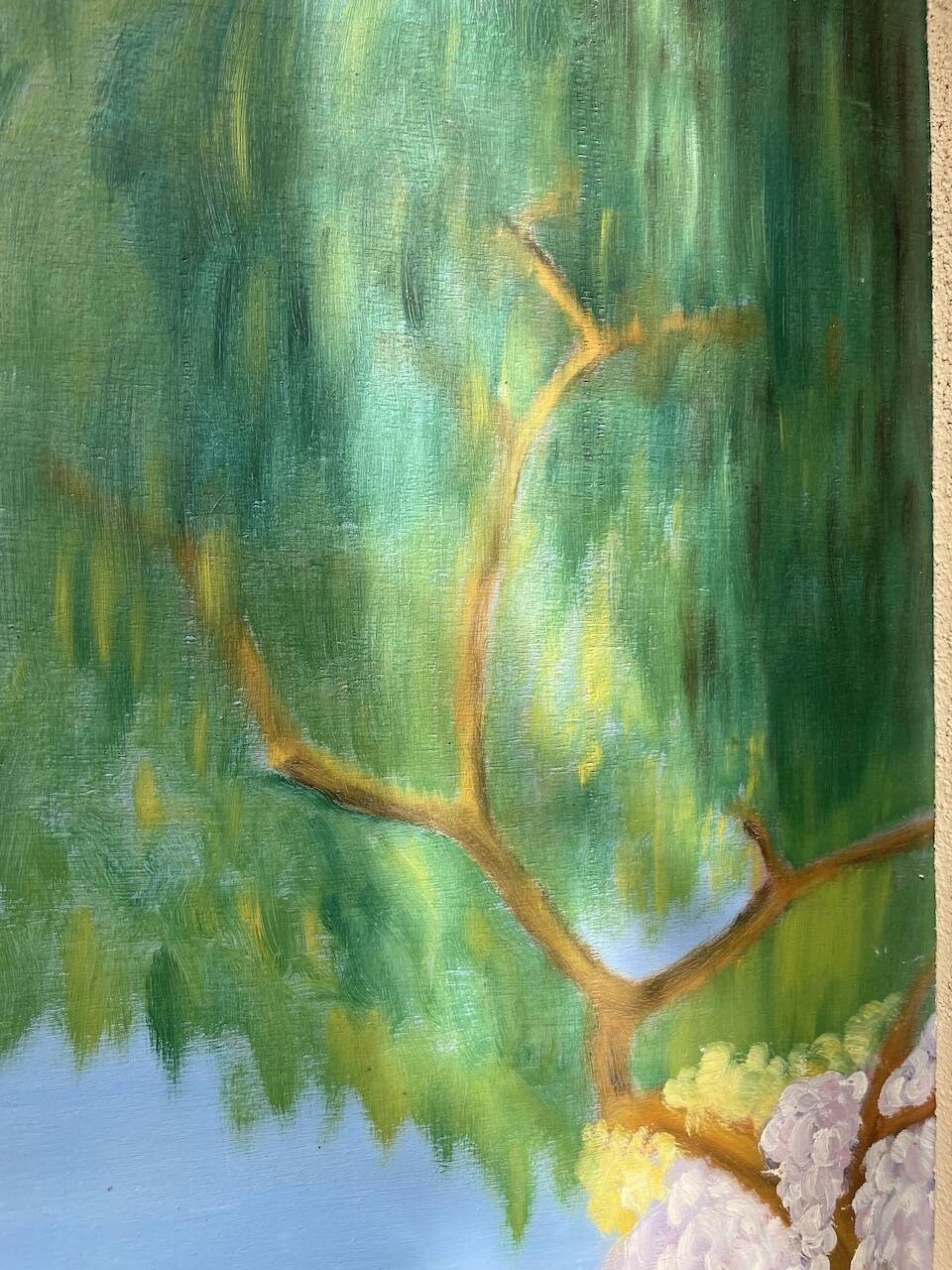 Oil on panel Sanary beach 1950