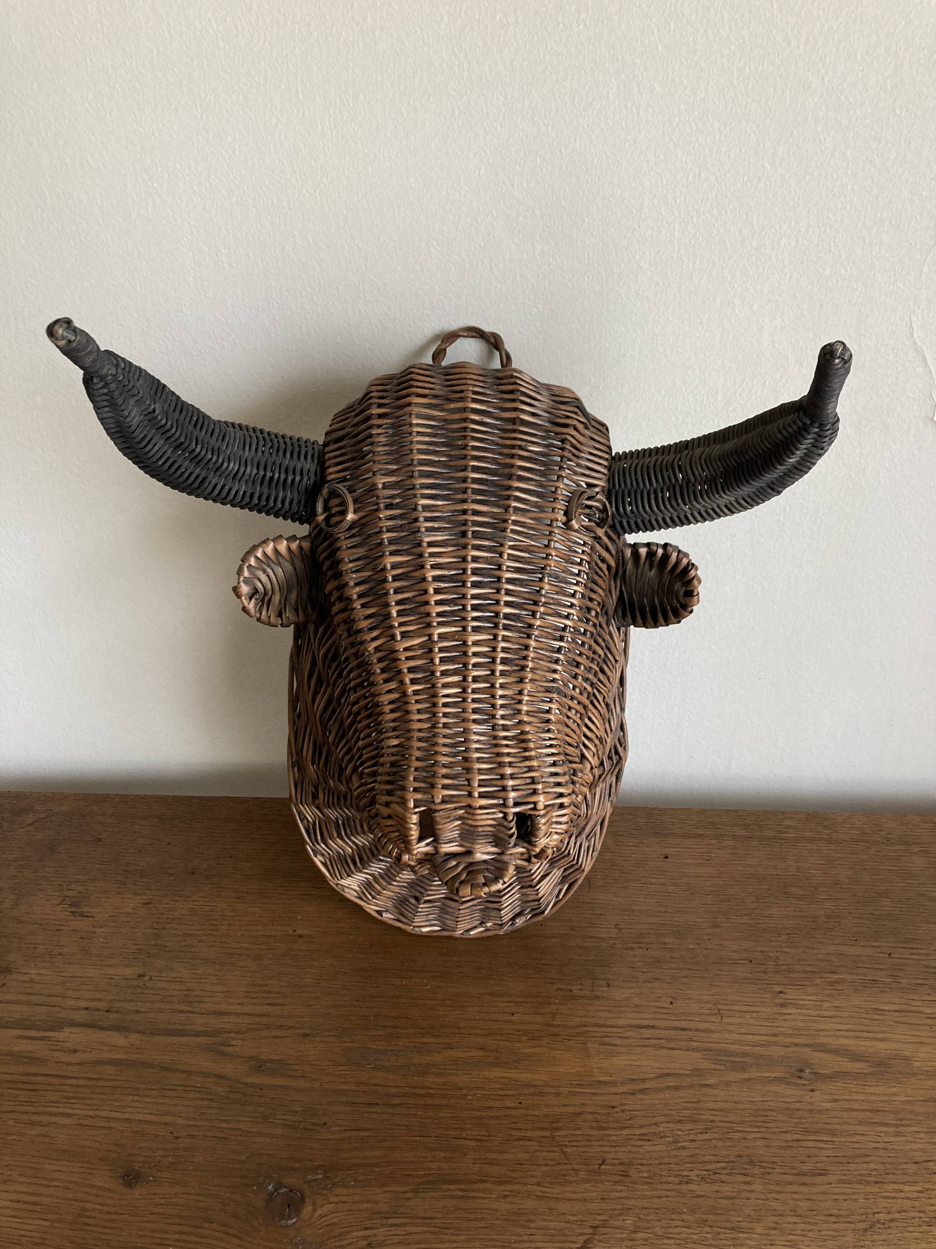 Wicker Minotaur head 1950