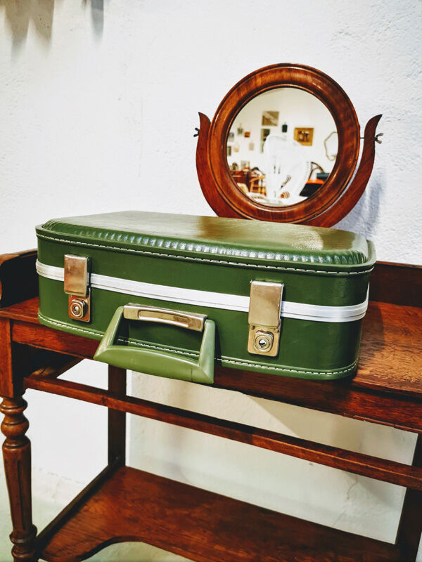 Green air hostess suitcase