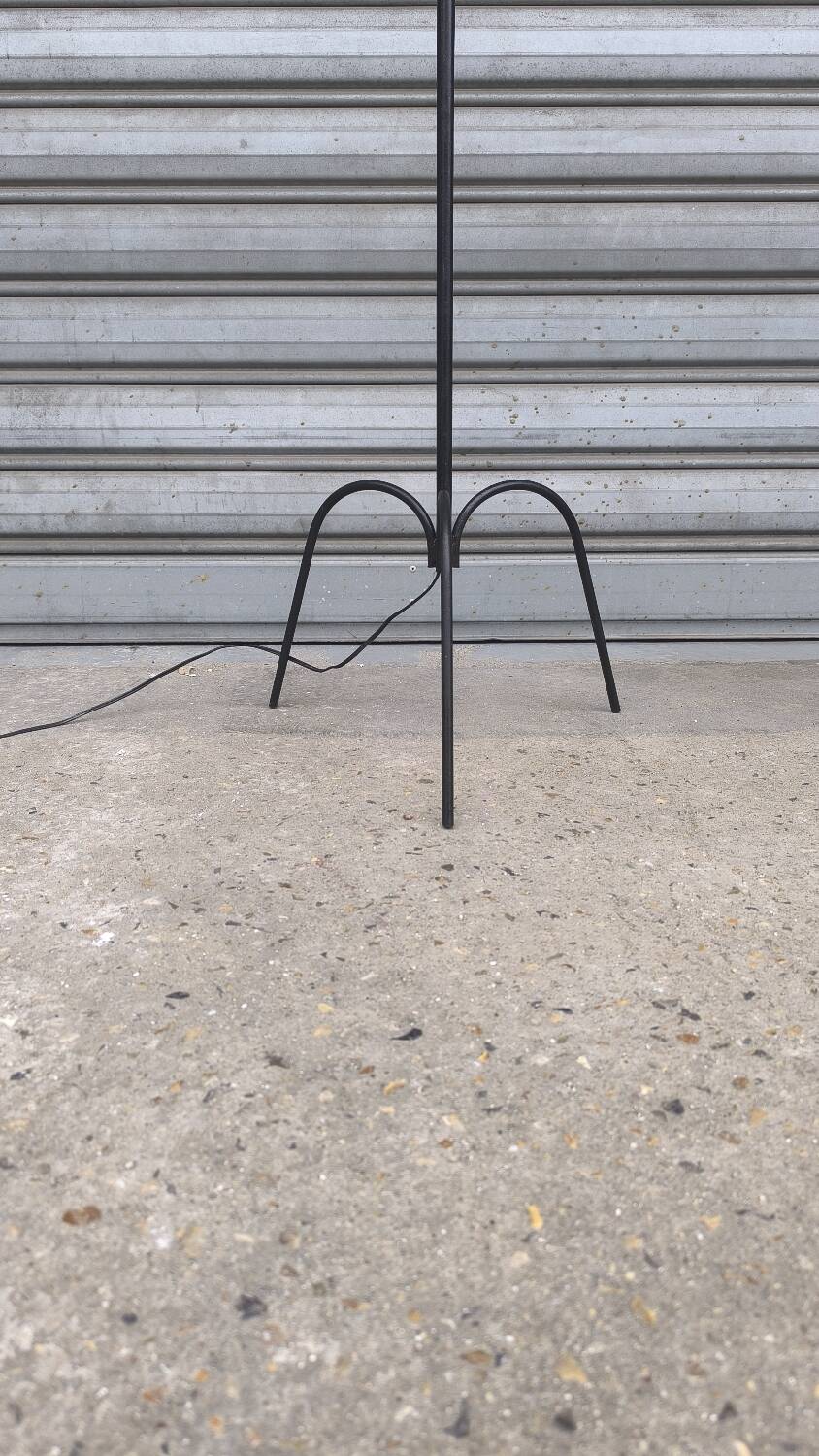 Wrought iron tripod floor lamp 1950