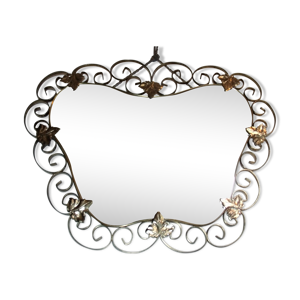 Miroir coeur en laiton