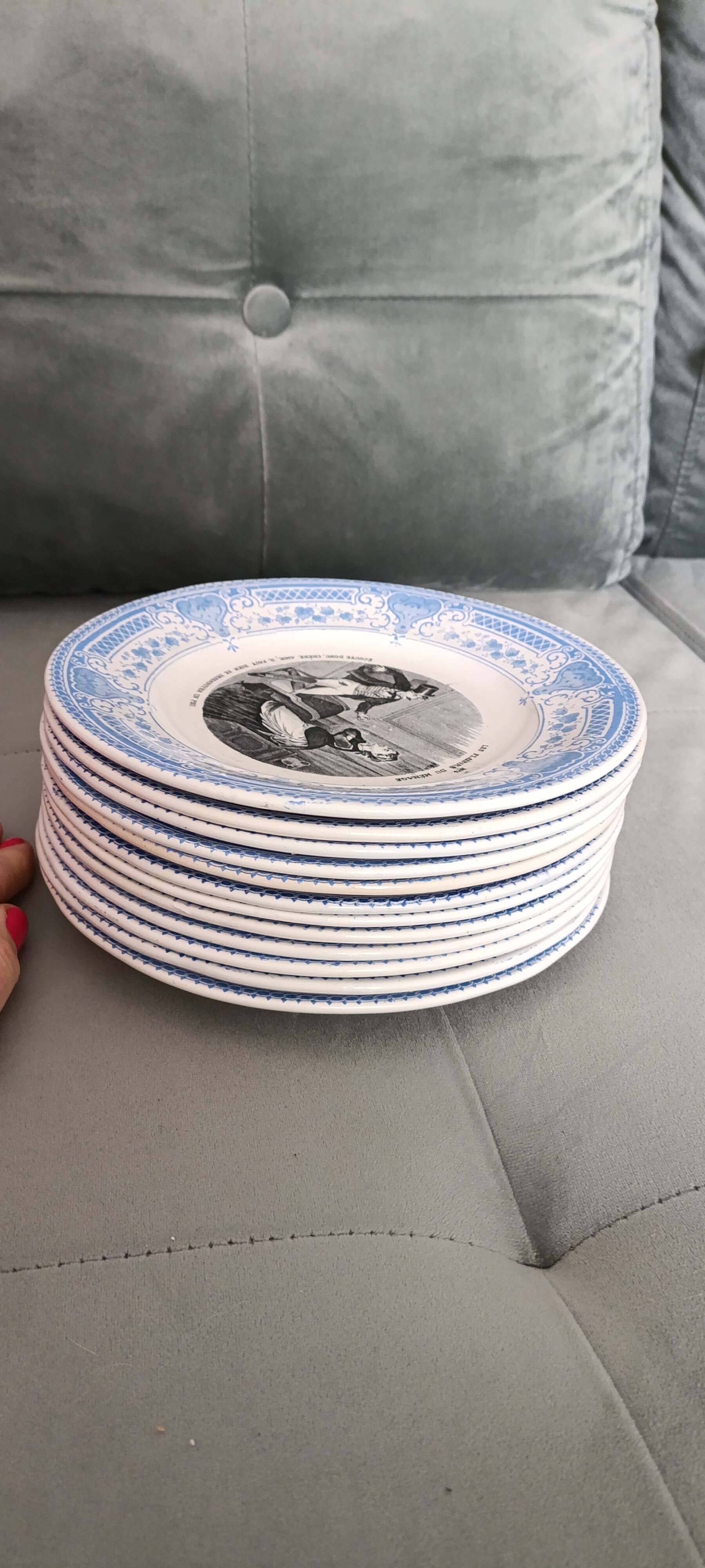 Set of 12 plates the pleasures of housekeeping