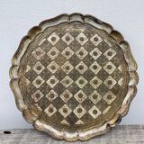Round Florentine wooden tray