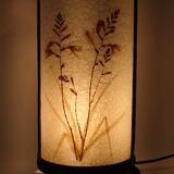 Wrought iron lamp and Perspex lampshade with herbarium decor
