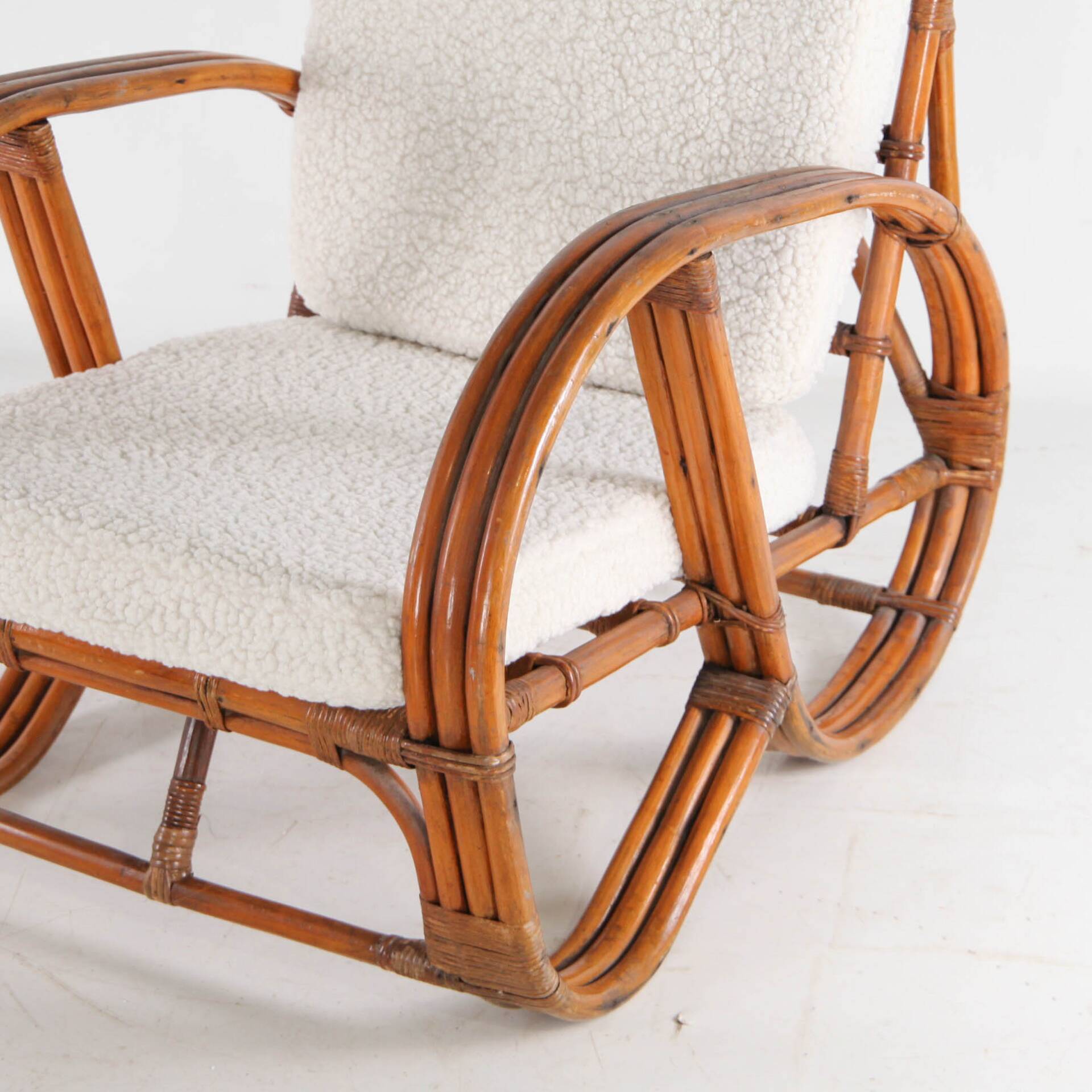 "Bretzel" armchair in rattan