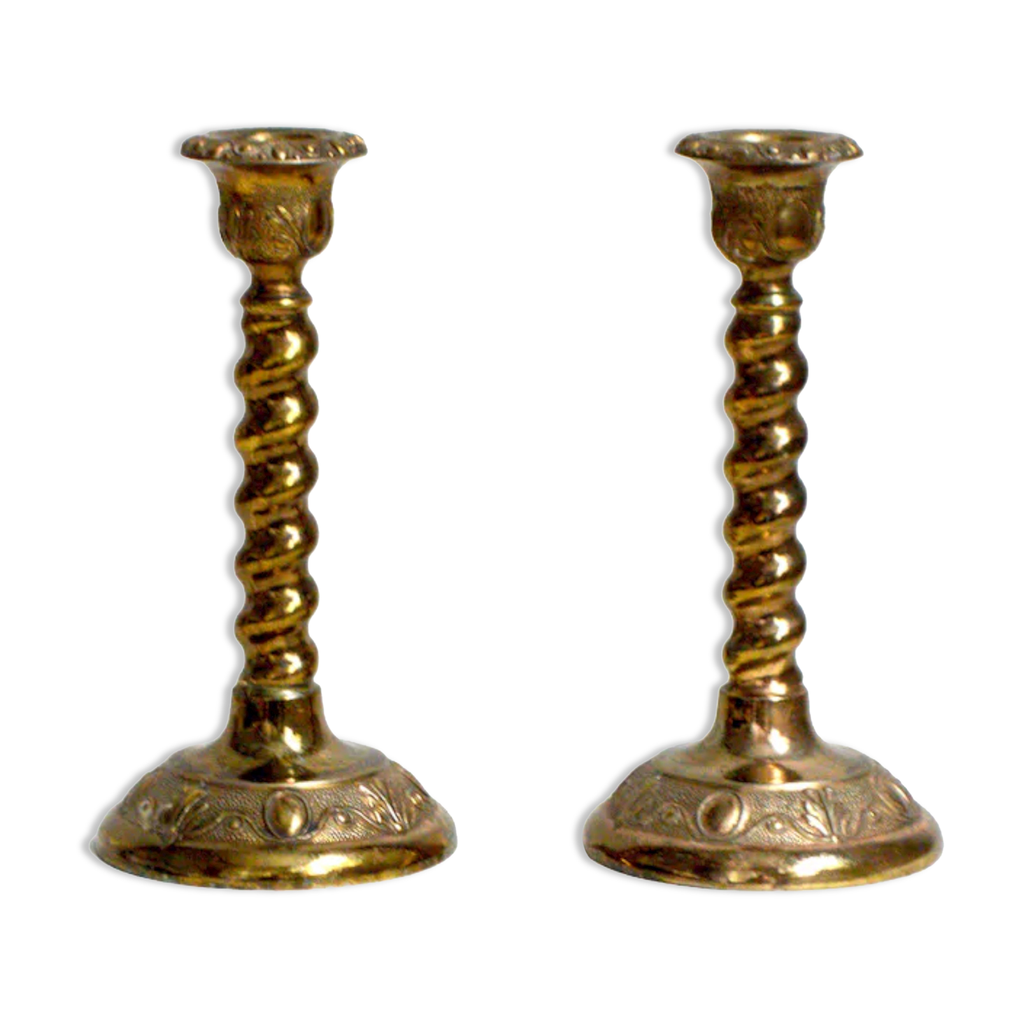 Pair of English candle holders