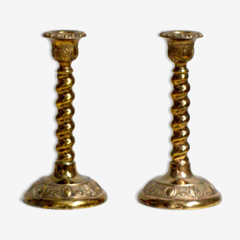 Pair of English candle holders