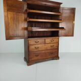 Presse à linge ancienne de Howard & Son, Berners Street, en chêne clair, XIXe siècle