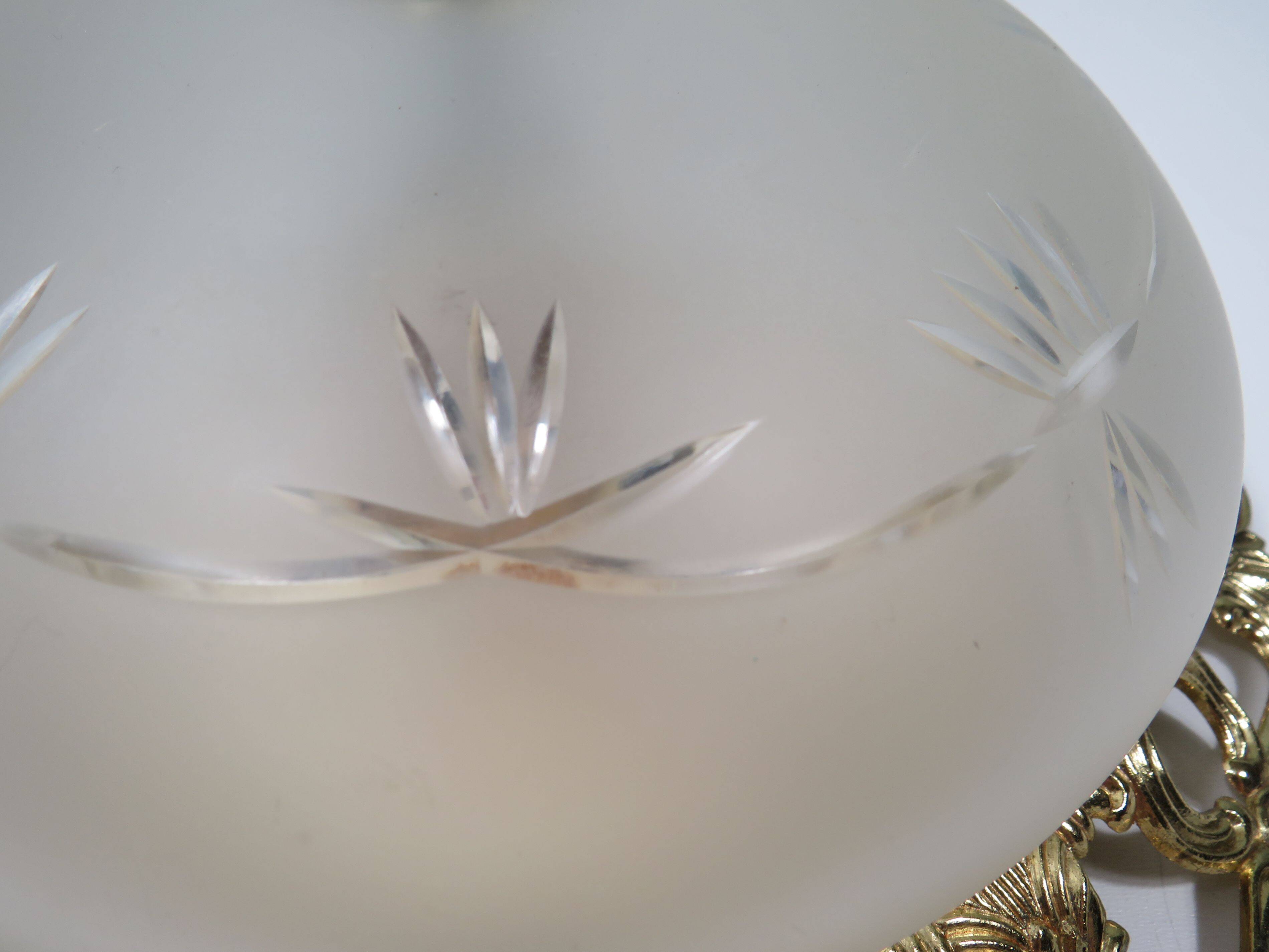 Vintage Ceiling Light | Matte White Glass with Cut-Out Pattern, 1960-1970 Belgium