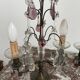 pair of chandeliers, lamp, silver-plated metal, crystal, tassels, florets, pendant, rosettes