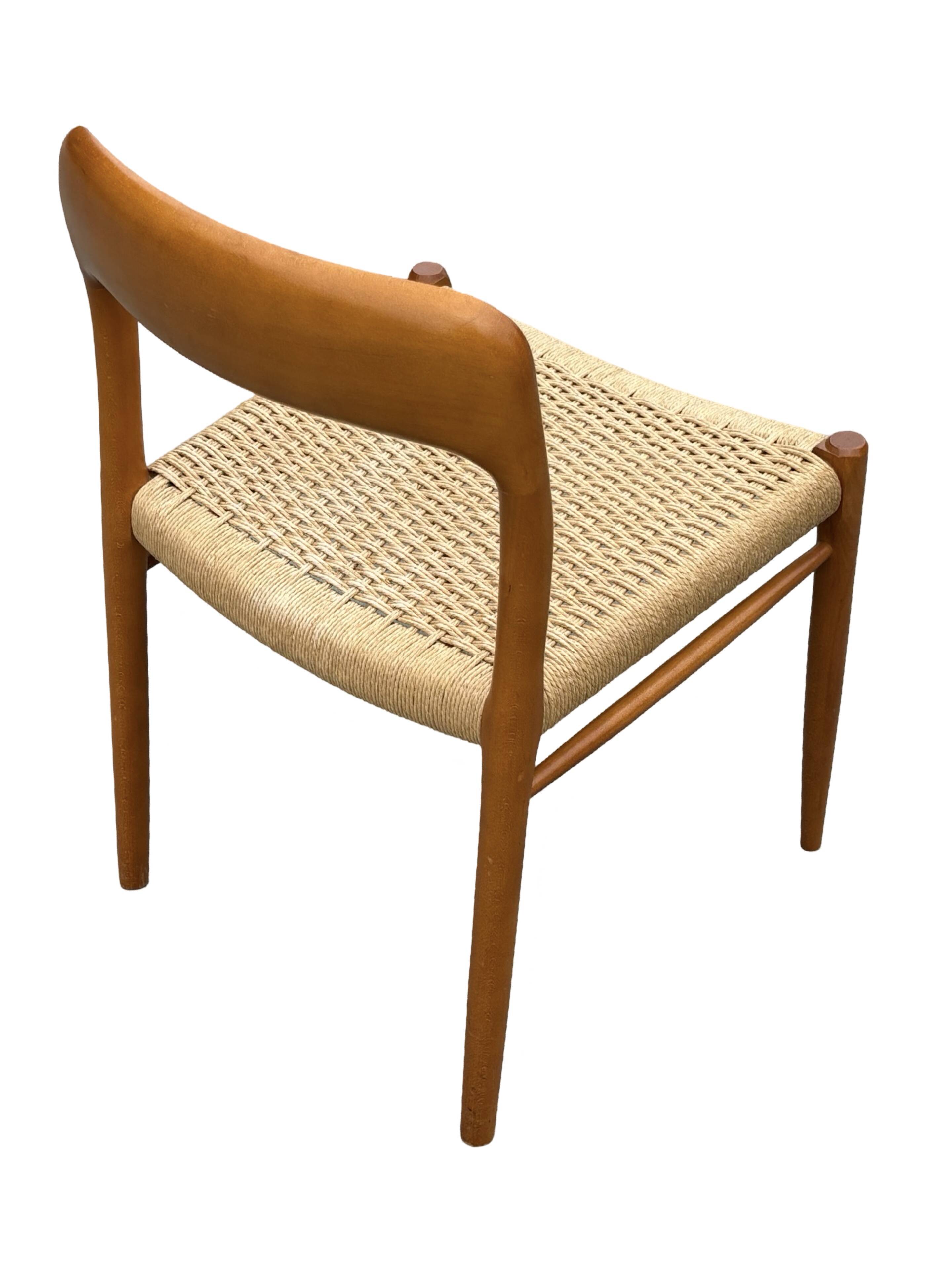 Set of 4 JL Moller model 75 chair by Niels Otto Moller Danish Design