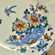 Large flat Gien rooster model and peonies 1938 1960
