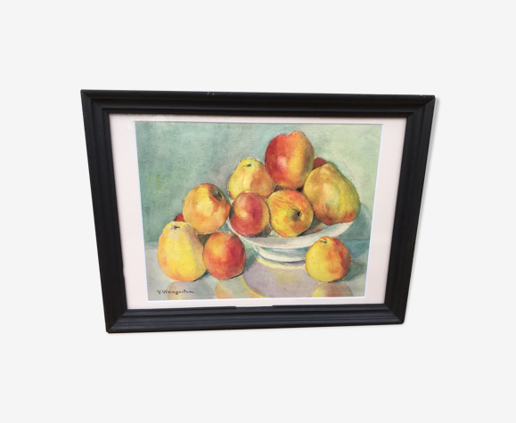 Tableau nature morte aux pommes