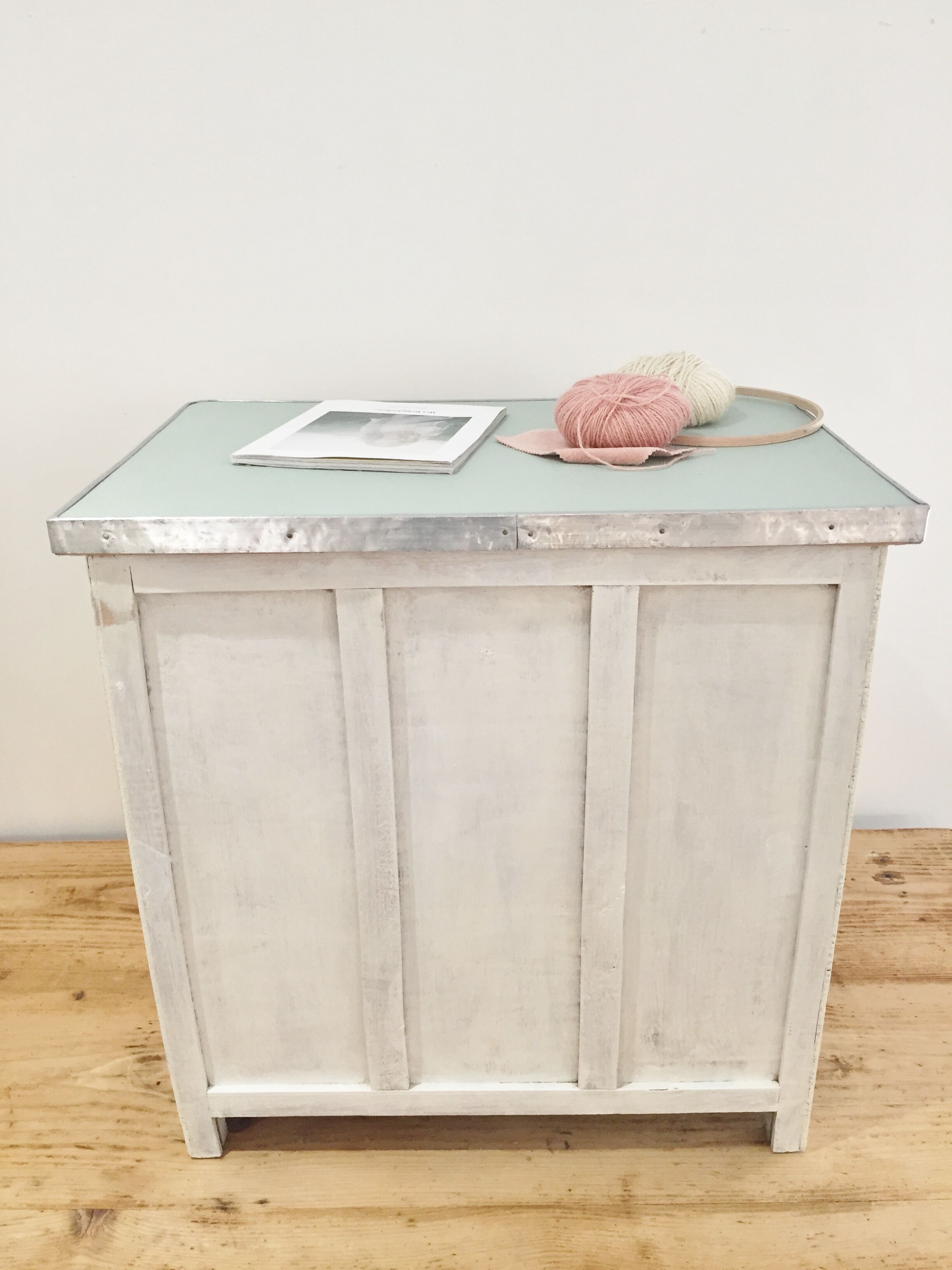 Small green grey vintage Cabinet