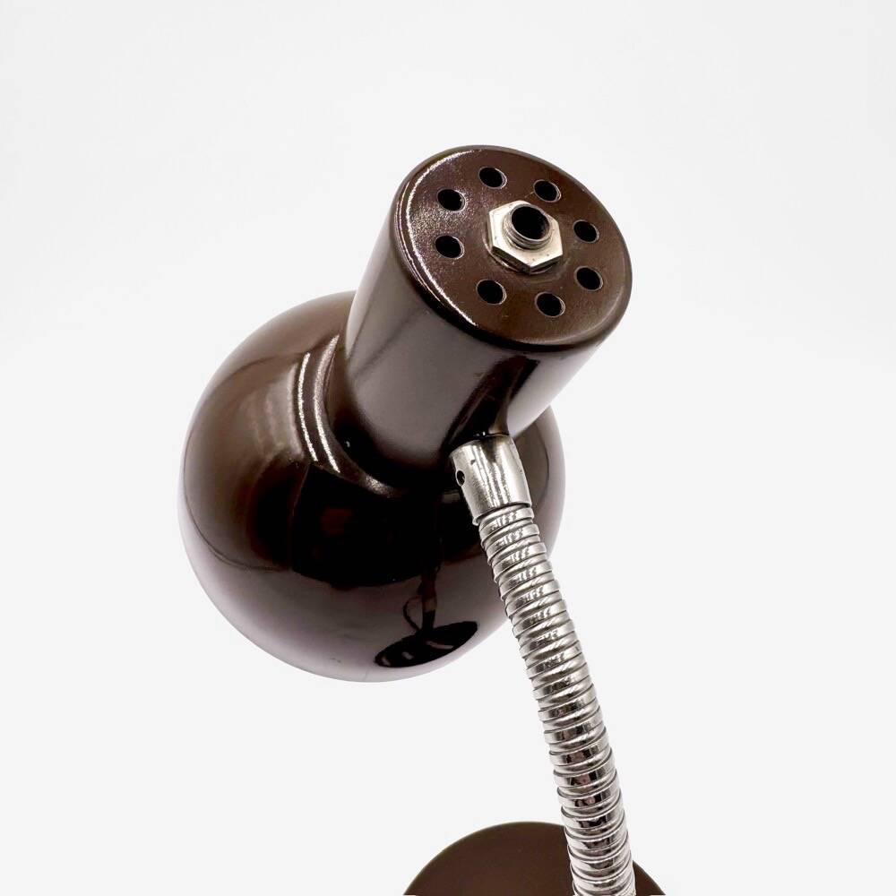 Chocolate desk lamp Veb Narva 1970s