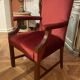 fauteuil de bureau en acajou et velours rouge
