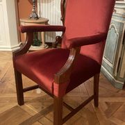 fauteuil de bureau en acajou et velours rouge