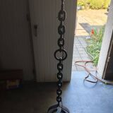 Brutalist chain floor lamp in wrought iron
