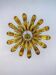 Large Spanish sunburst flower leafed light fixture in gilt metal, 1960s