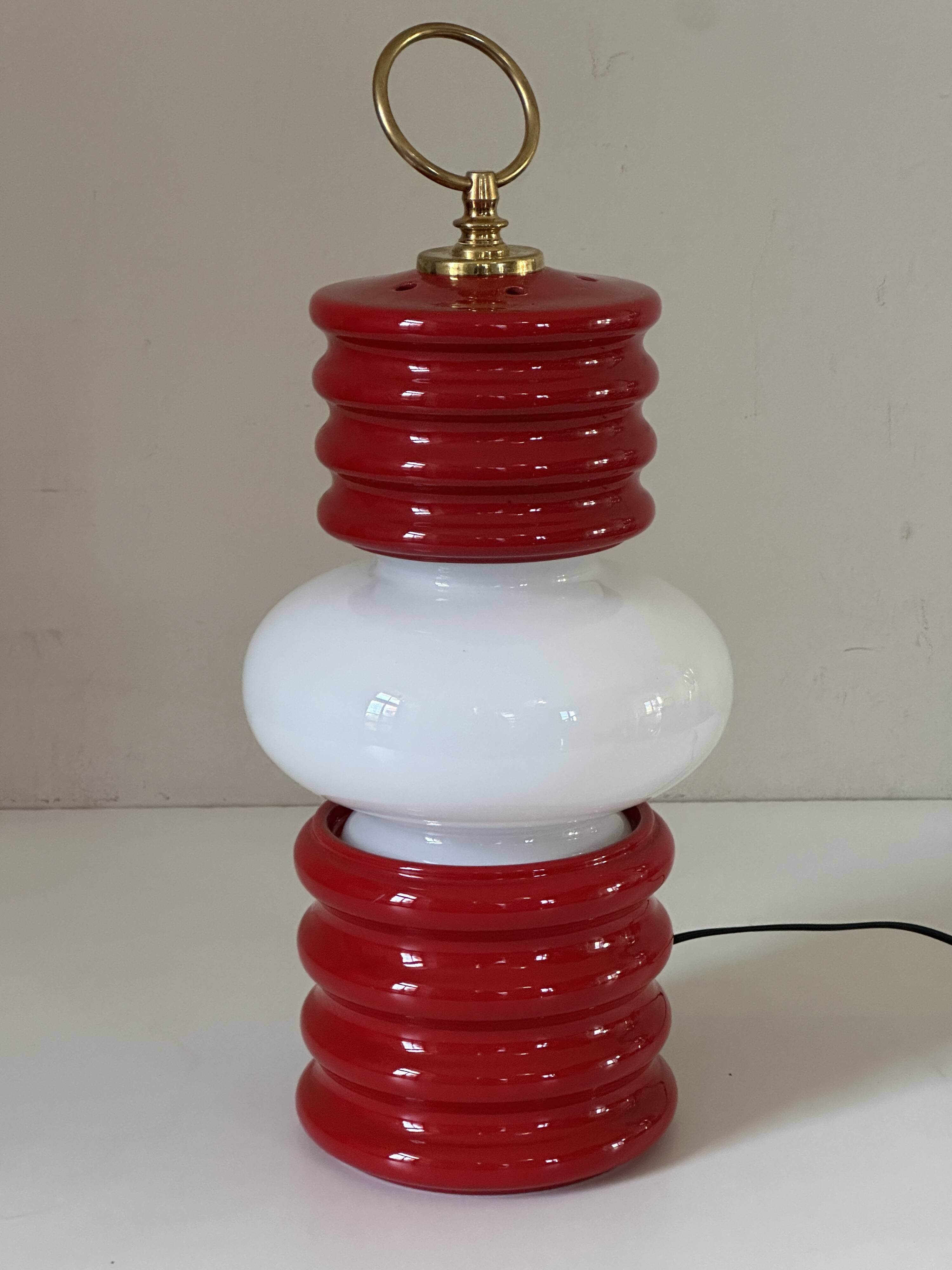 Vintage 70s ceramic design lantern lamp