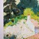 Village with pink roofs, oil on canvas signed Claude Jousset.