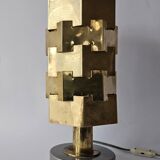 Rare Lubid Table Lamp in Brass from the Mid-Century, in the Style of Max Sauze, 1970s