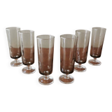 Vintage smoked glass champagne flutes