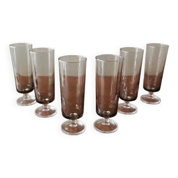 Flûtes à champagne vintage en verre fumé