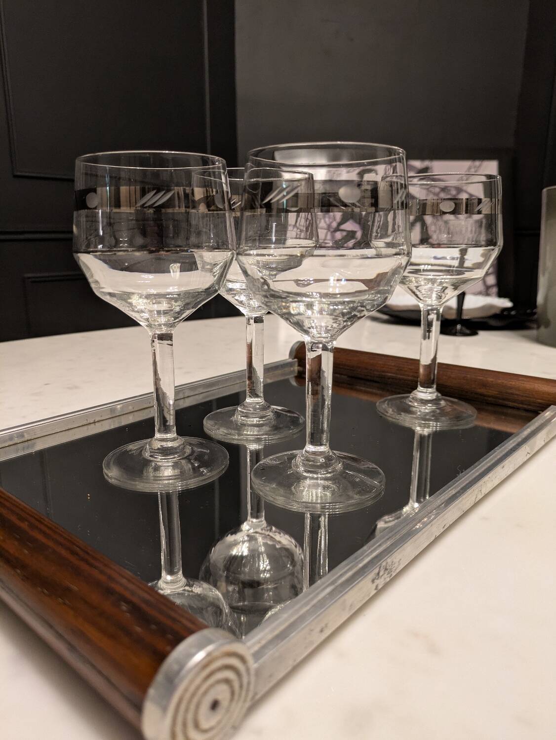 Art deco mirror tray