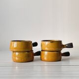 Caquelons - pans in yellow glazed stoneware from Vallauris