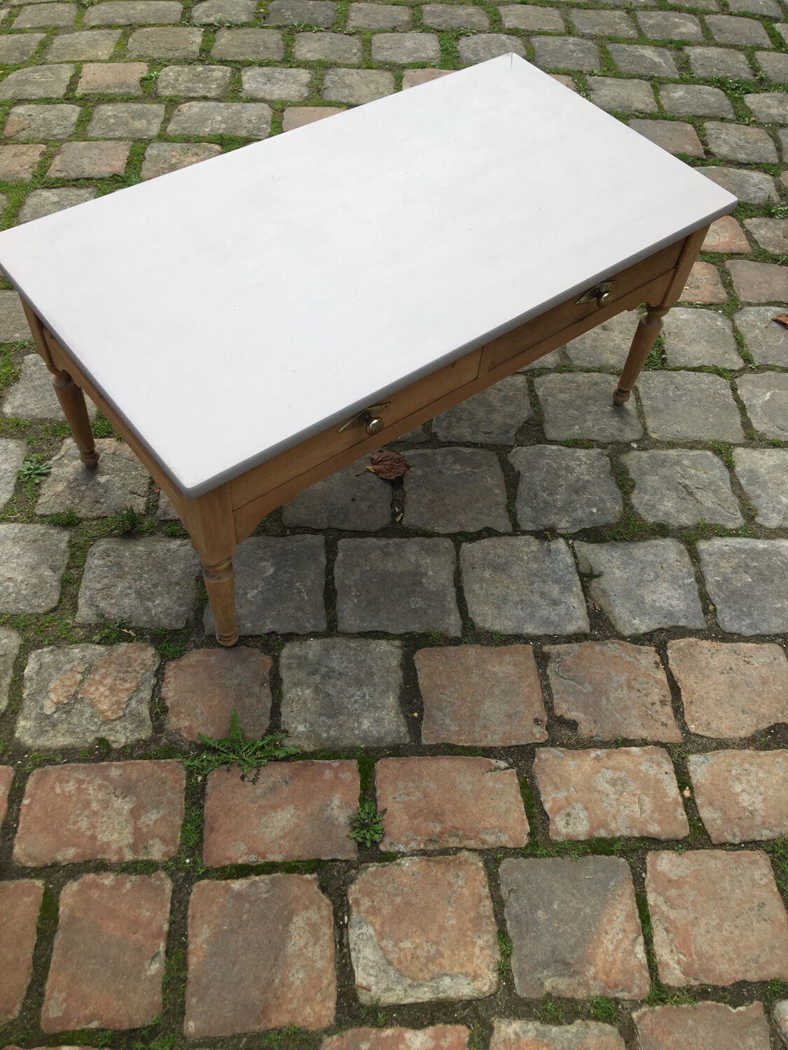 Eiffel-colored patinated cherry wood coffee table