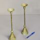 Pair of bronze patina metal candlesticks