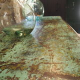 Green patinated metal workshop table 1950