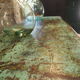 Green patinated metal workshop table 1950