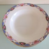 Suite of six hollow plates décor baskets of roses by Digoin Sarreguemines vintage 50s-60s